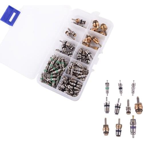 Car 134Pcs Protable AC Valve Core For R134A Air Conditioning Assortment Kit Accessories