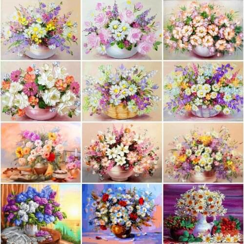 AZQSD Full Drill Diamond Embroidery Daisy Mosaic Handicraft Diamond Painting Flower Cross Stitch Kits Rhinestones Home Decor