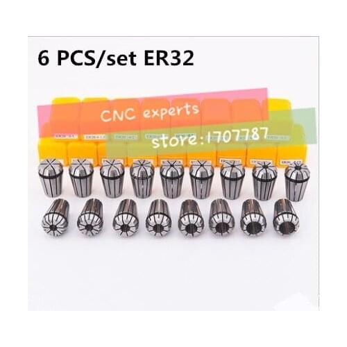 Free Shipping 6PCS for Choose ER ER32 Collet Chuck for Spindle Motor Engraving/Grinding/Milling/Boring/Drilling/Tapping