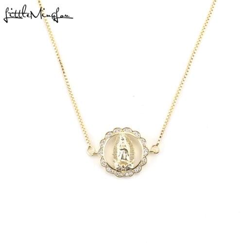 Brand new Luxury Cubic zirconia Virgin Mary Pendant Necklace Religious blessing necklace women Necklaces for women Jewelry