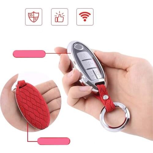 Car Key Case Keychain Cover Galvanized Alloy Car Key Bag for Nissan Qashqai Skyline Juke Alissa X-trail