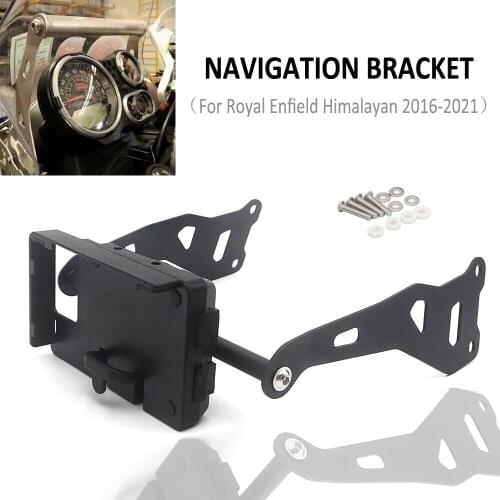 Motorcycle Mobile Phone GPS Mount Navigation Plate Bracket USB Wireless Charging Stand For Royal Enfield Himalayan 2016-2021