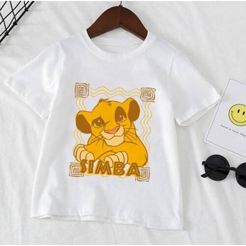 Children The Lion King Print T-shirt Cute Cartoon Kids T Shirt Boys Girls Summer Kawaii Short-sleeved Tops Costume,YKP031