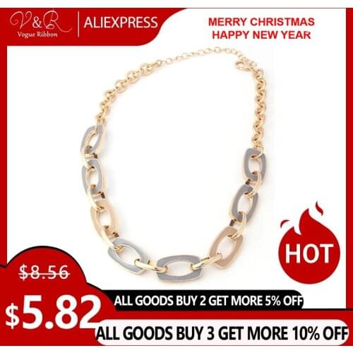 Two Tone Enamel Penent Multiple Sized Link Chain N Necklace, 2019 New Trendy Matte Chain Necklace Unisex Wholesale Cheap Price