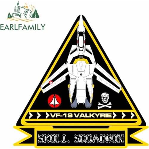 EARLFAMILY 13cm x 11.8cm For Robotech Skull Waterproof Car Sticker Windshield Decal Scratch-proof Car Accessories Decoration