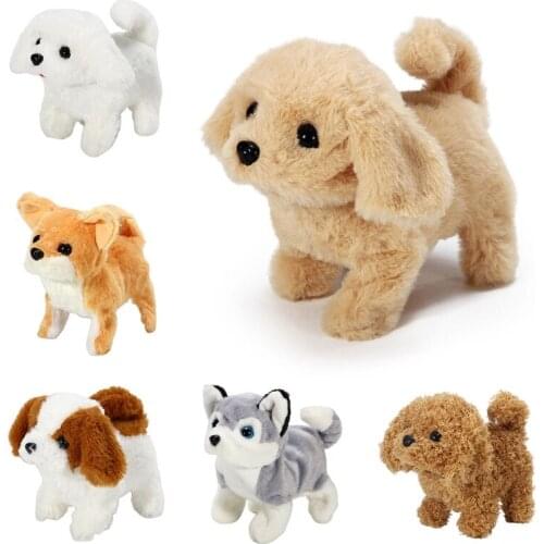 6 Styles 18cm Electric Toy Interactive Crawling Dog Cute Simulated Animals Dog Plush Stuffed Doll for Kids Baby Toddlers