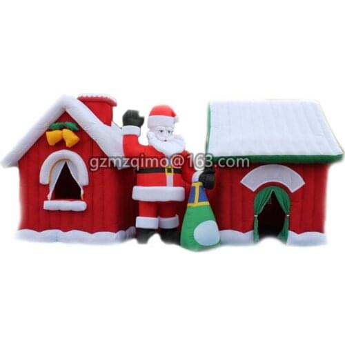 Giant 9x4x4 Meters 29.5ft Inflatable Christmas House With Santa Claus Inflated Xmas Villa