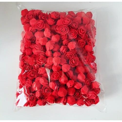 50pcs Mini 3cm Artificial Rose Flower Head Handmade DIY Wedding Festive Party Home Decoration Multi-use PE Foam Rose Flower