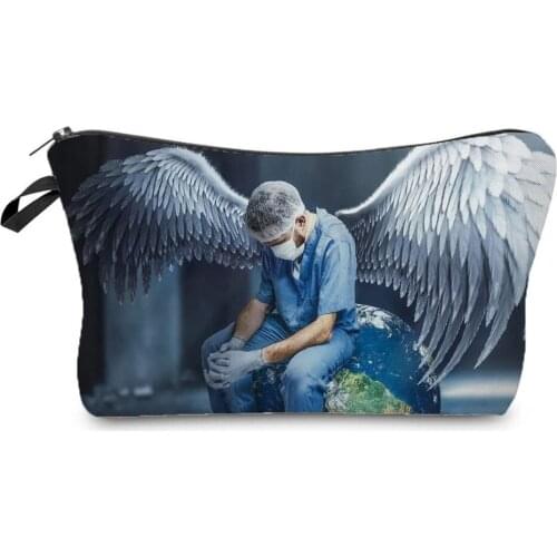 Doctor Angel Printed Makeup Bag Nurse Pretty Womens Bag Hot Sale Cosmetic Bags High Quality Pencil Cases Fashion Makeup Bag