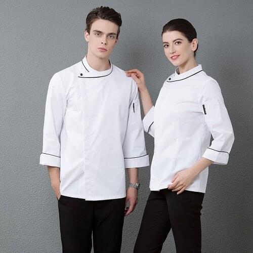 Chef costume restaurant kitchen uniform BBQ Kitchen High Quality cooks clothing chef jacket white