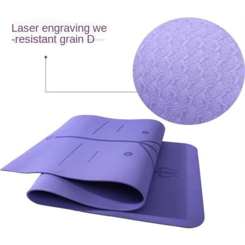 1830*800*6mm TPE Yoga Mat with Position Line Non Slip Carpet Mat, For Beginner Environmental Fitness Gymnastics Mats