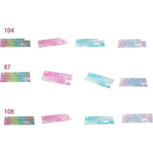 Mechanical Keyboard Keycaps Backlit Gradient OEM Profile 87/104/108 Keys Full Set for Cherry MX Kailh Gateron Switches