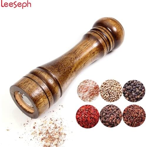 Pepper grinder, household manual solid wood, black pepper pepper grinder with ceramic core kitchen seasoning bottle 5/8/10 inch
