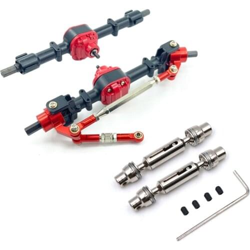 Metal Front & Rear Bridge Axle with Drive Shaft for MN D90 D91 D96 D99S MN-90 MN99S 1/12 RC Car Upgrade Parts
