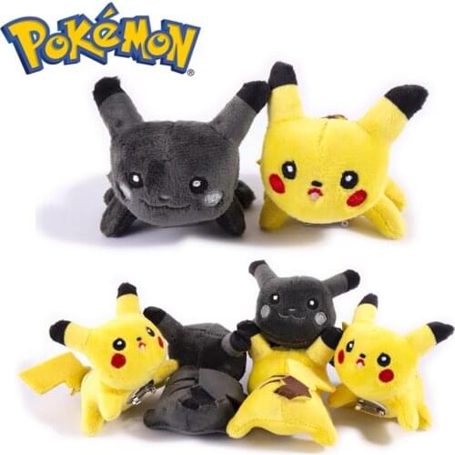 8cm Kawaii Pokemon Pikachu Plush Badge Anime Cartoon Pokémon Cute Short Stuffed Brooch Figure Model Doll Kids Toys Birthday Gift