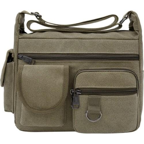Multi-functional Canvas Shoulder Crossbody Bag Large Capacity Messenger Bags Handbag Briescase Business Travel Bag