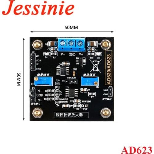 AD623 Instrumentation Amplifier Module CNC MCP41100 Gain Adjustment Differential Model Programmable Amplifier Board