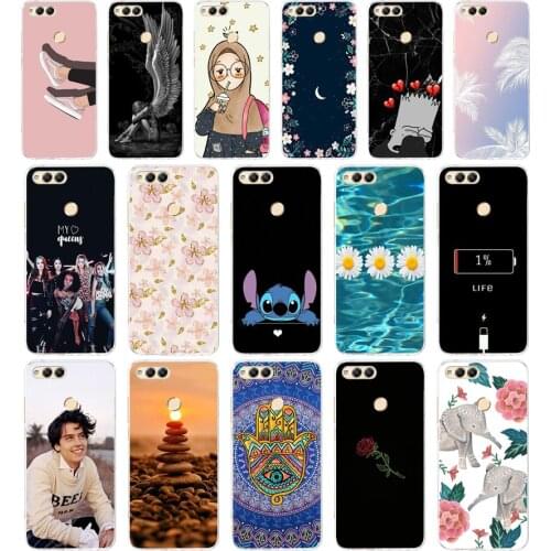 J Soft TPU Honor 7X Case Cover Drawing Painted 5.93" Huawei Honor 7X Case Phone Back Protective Silicone Case Honor 7