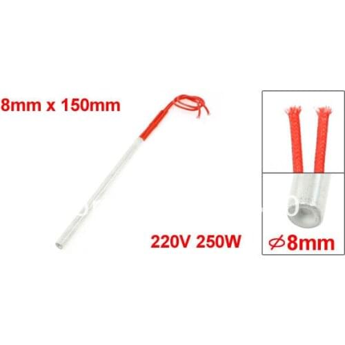 220V 250W 8mm x 150mm 0.31" x 5.9" Heating Tube Stainless Steel Cartridge Heater Die Mold Heating Element