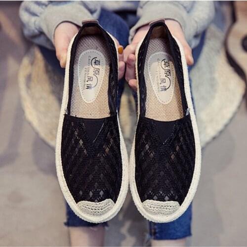 New Summer Linen Breathable Casual Flats Shoes Women Espadrilles Loafers Fashion Boy Canvas Shoes Fisherman Driving Footwear