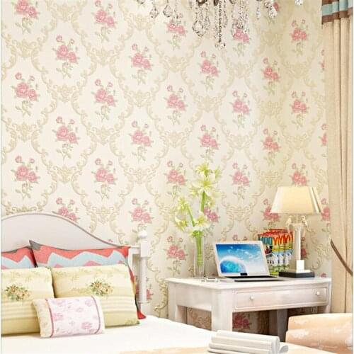 Beibehang Continental pastoral pattern wallpaper embossed American three-dimensional embossed non-woven living room wallpaper