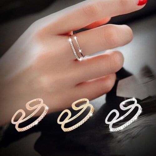 Charm Crystal Chains Finger Ring For Women Men Vintage Boho Knuckle Party Rings Punk Jewelry Girls Gift