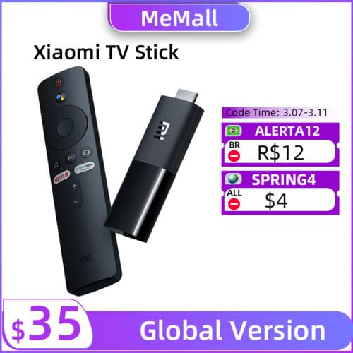 Global Version Xiaomi Mi TV Stick Android TV 9.0 Smart 1080P 1GB RAM 8GB ROM Bluetooth 4.2 Mini TV Dongle Wifi Google Assistant