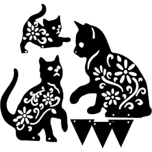 Garden Iron Cat Garden Decoration Metal Cat Garden Art Stakes Black Cat Silhouette Yard Decoration Repel Rodents Birds Rabbits