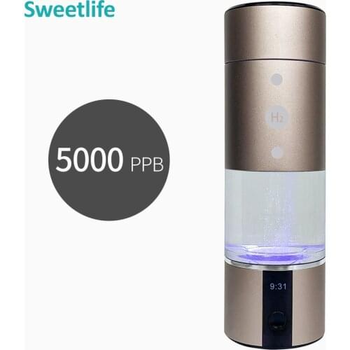 Max 5000ppb Super Saturated DuPont Hydrogen Water Generator Antioxidant 3 in 1 Uses with Adapter and Inhale H2 Kit Display Time