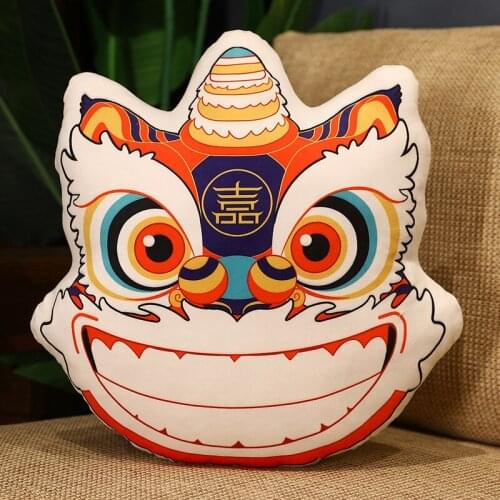 Chinese Style Lion Dance Cute Pillow National Sofa Cushion Special-shaped Gift Pillows Decor Home Seat Cushion Chair Pad
