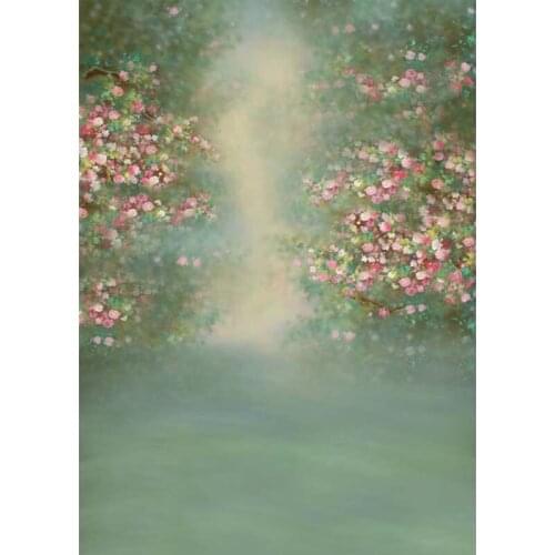 TR photography backdrops pink flower blur bokeh path road photo background newborn baby photocall lovely photo studio background