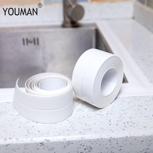 Kitchen bathroom shower sink bathtub sealing strip PVC self-adhesive waterproof wall sticker suitable for bathroom and kitchen