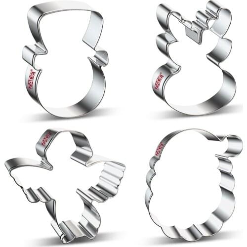 ZADE Christmas Cookie Cutter Biscuit/ Fondant/ Sandwich/ Pastry/ Fruit Cutter - Stainless Steel
