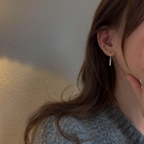 Hoop Earrings For Women Tassel Deometric Long Word New Korean Fashion Simple Temperament Female Student Lady Jewelry BOYULIGE