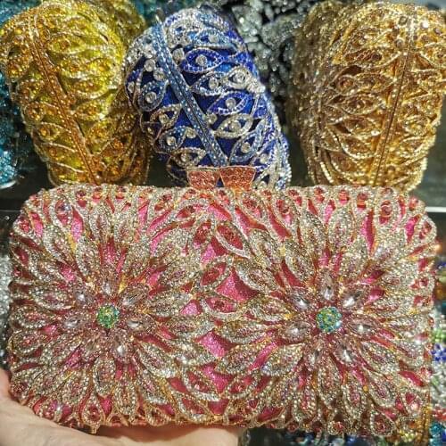 Hollow Out Womens Rhinestone Diamond Clutch Prom Purses New Arrival Ladies Crystal Evening Party Handbags Best Gift Clutches