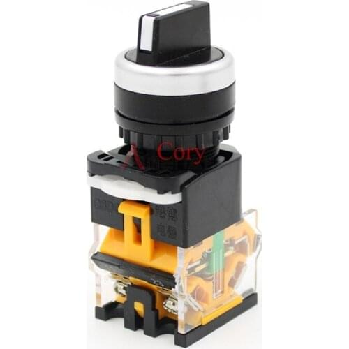 1PC 380V Ui 10A Ith On-OFF On-Off-On Control Rotary Selector Switch Momentary/Maintained 4 Terminals 22mm Mounting Hole