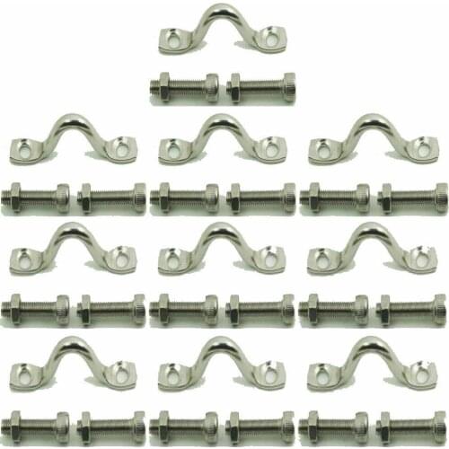 10 Stainless Steel Bimini Top Strap, Pad Eye,Footmans Loop Corvette Kayak