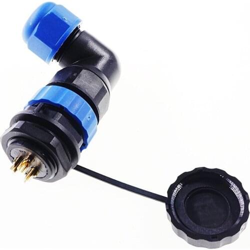 2 Pcs PWaterproof Connector IP68 Aviation SD/20 Back Nut Wire Cable Plug Socket Female 1/2/3/4/5/6/7/9/10/12/14 Pin Right Angle