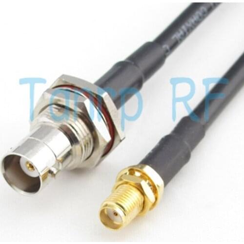 20INCH BNC female nut bulkhead to SMA female jack RG58 extension cable 50CM RF connector Pigtail coaxial jumper cable