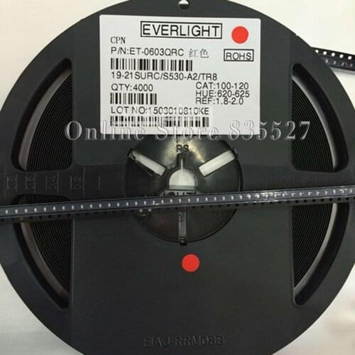 200pcs/lot LED 0603 1608 SMD light beads bright red LED light emitting diode