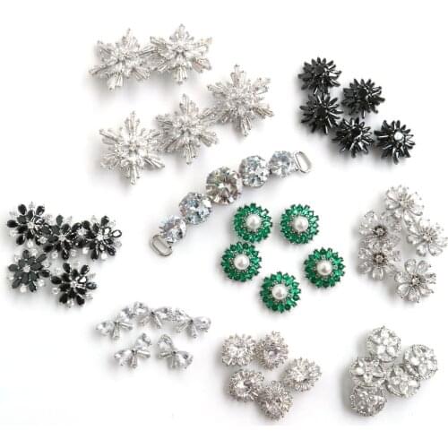 5pc Luxury Crystal buttons Rhinestone Cubic zirconia button for Clothes Decorative CZ sewing buttons for cashmere Knit cardigan