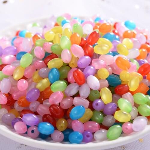 5x7mm Resin Beads Multicolor Cats Eye Long Round Beads Loose Beads for Handmade Bead Making Jewelry Diy Bracelet Necklace