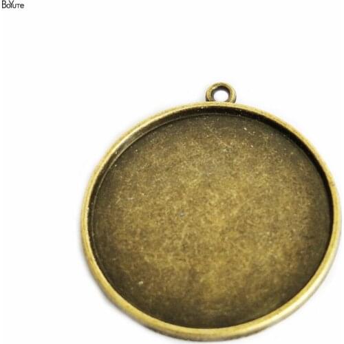 BoYuTe (30 Pieces/Lot) 30MM Vintage Diy Jewelry Accessories Parts Double Supporting Cabochon Base Pendant Blank