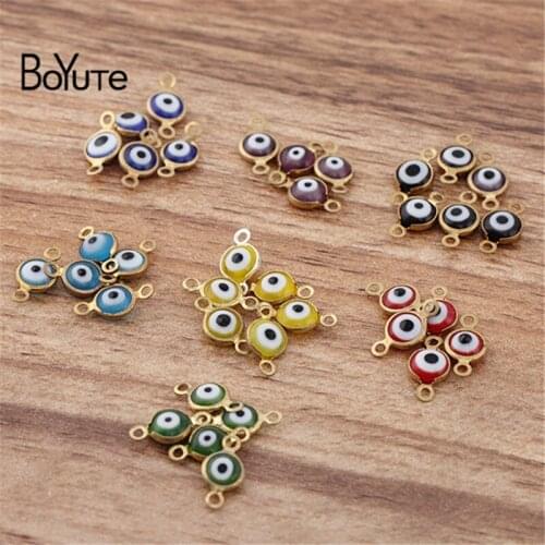 BoYuTe Mix Colors Random (100 Pieces/Lot) 6MM Eye Connector Charms Jewelry Accessories DIY Handmade Materials