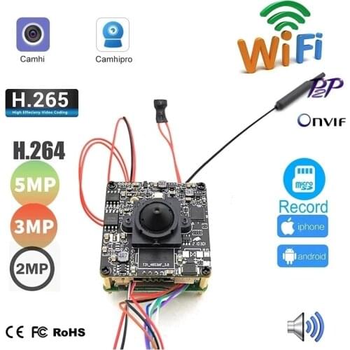 Camhi WiFi IP Camera Module 1080P 5MP CamhiPro DIY Mini Covert Wireless Security Surveillance System Audio TF Card Onvif P2P