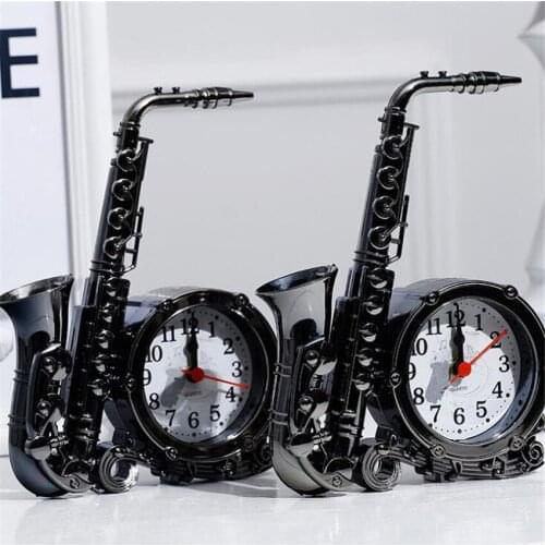 1PC Saxophone Shaped Alarm Clock Creative Desktop Clocks For Household Decoration Table Clock Student Dormitory Alarm Clock
