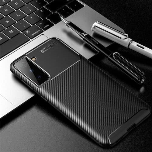 Carbon Fiber Case For Samsung Galaxy S21 Case For Samsung S21 Ultra Cover Soft Phone Bumper For Samsung Galaxy S21 Plus Funda