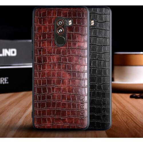 Case for Xiaomi Pocophone F1 funda luxury crocodile pattern leather soft TPU hard phone cover for Xiaomi Pocophone F1 case capa