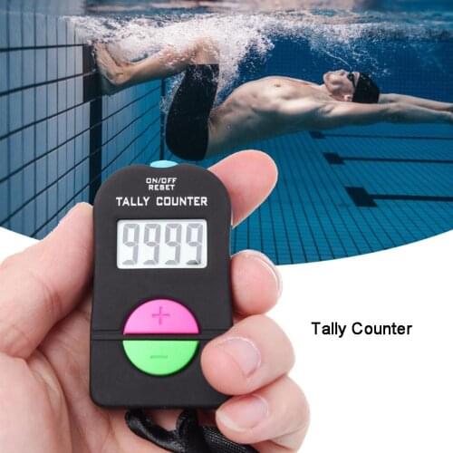 Hand Digital Tally Counter Black Electronic Counter Add Or Subtract Manual Clicker Running For Ball Sports Swimming Running Gym