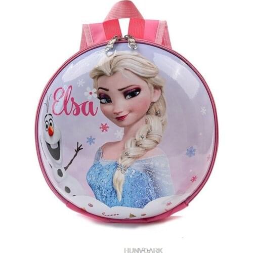 Disney Frozen Princess Childrens school bag kindergarten girl baby backpack 2-3-5 Elsa cute cartoon egg shell backpack